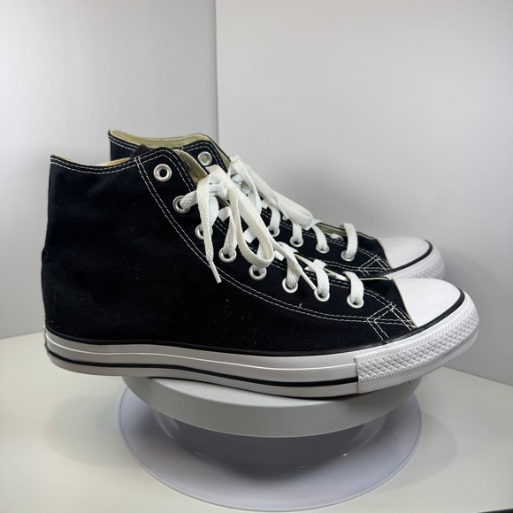 Converse Chuck Taylor All Star High Top Black Canvas Sneakers Mens 10 Womens 12 - Picture 4 of 9